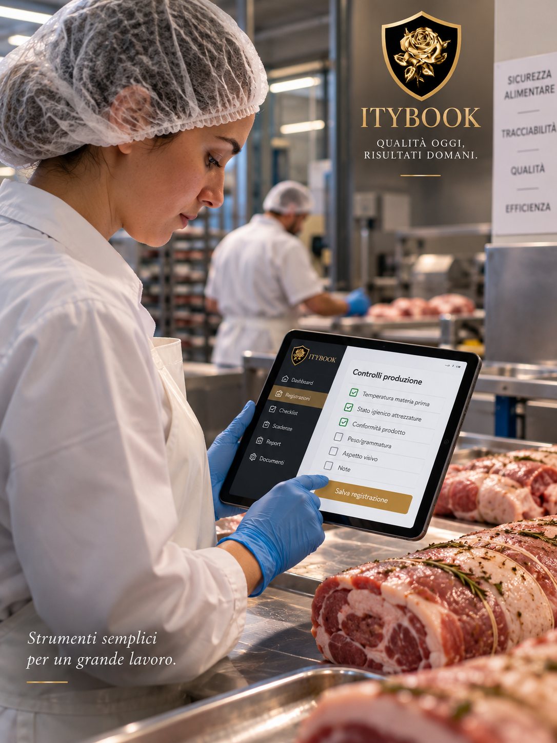 Controlli produzione in un laboratorio alimentare